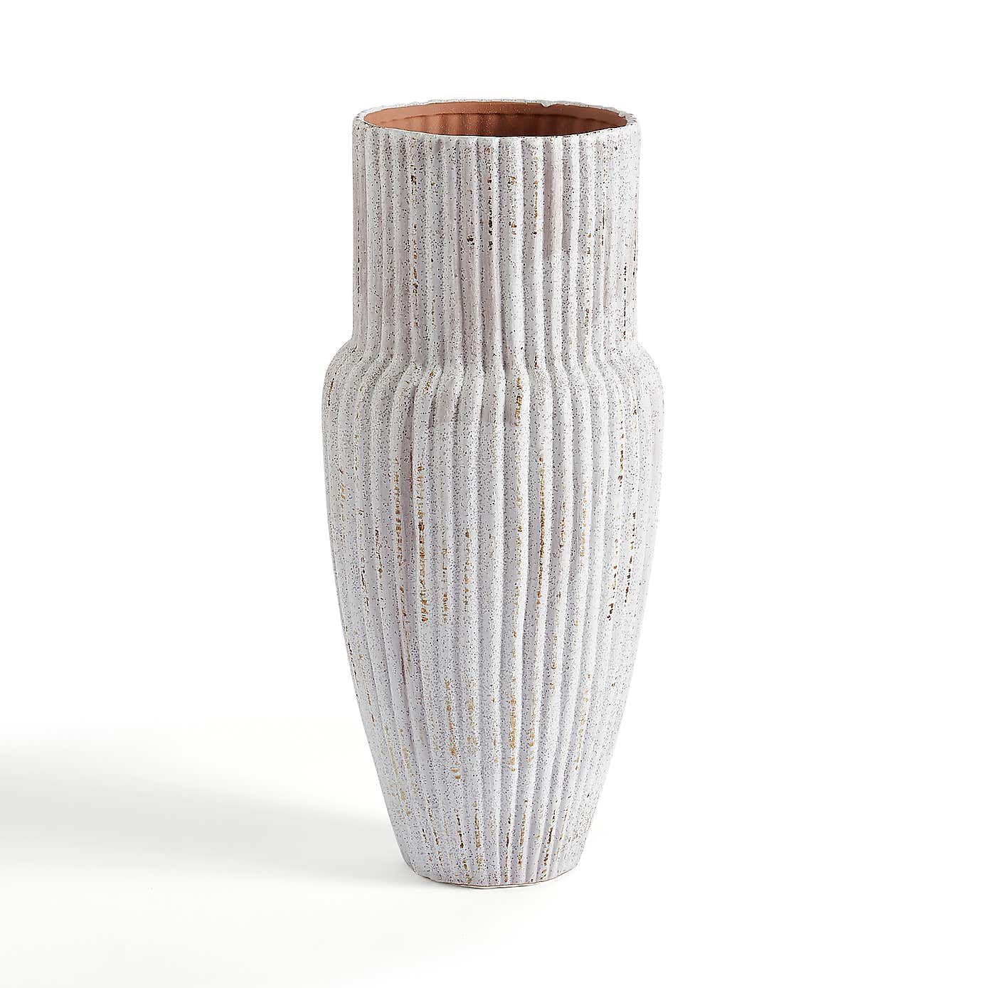 Ribbed Stone Vase