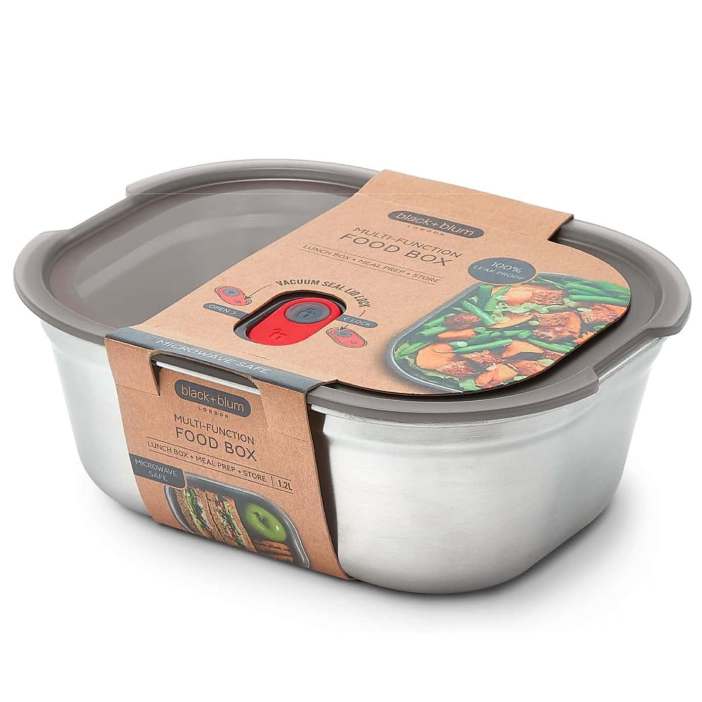 Black and Blum Steel Food Box