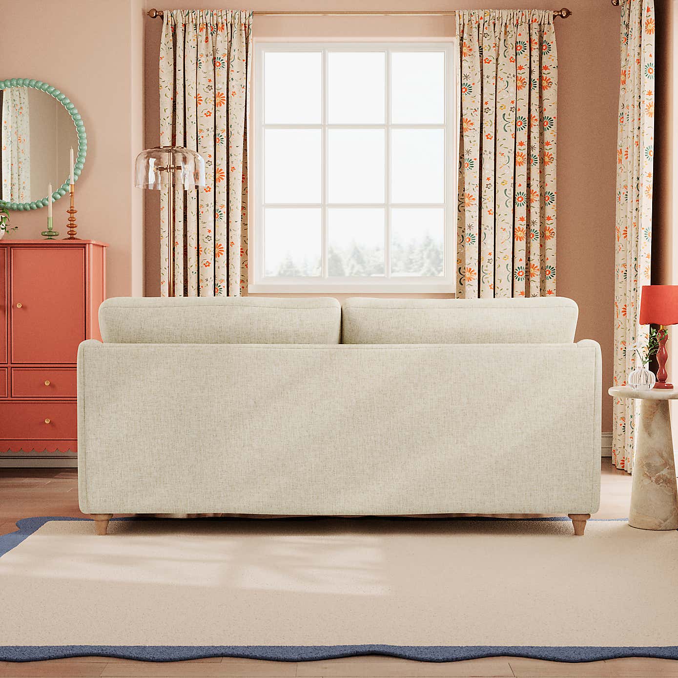 Hattie Slub Faux Linen 3 Seater Sofa