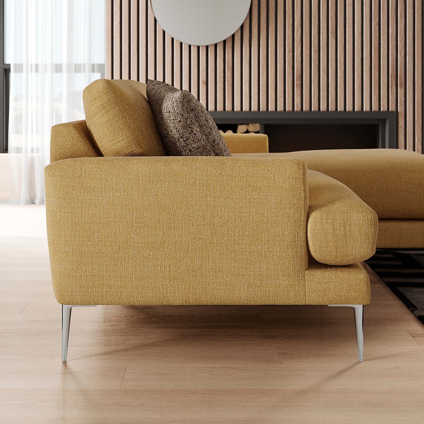 Lawson Chunky Tonal Weave Corner Chaise Sofa