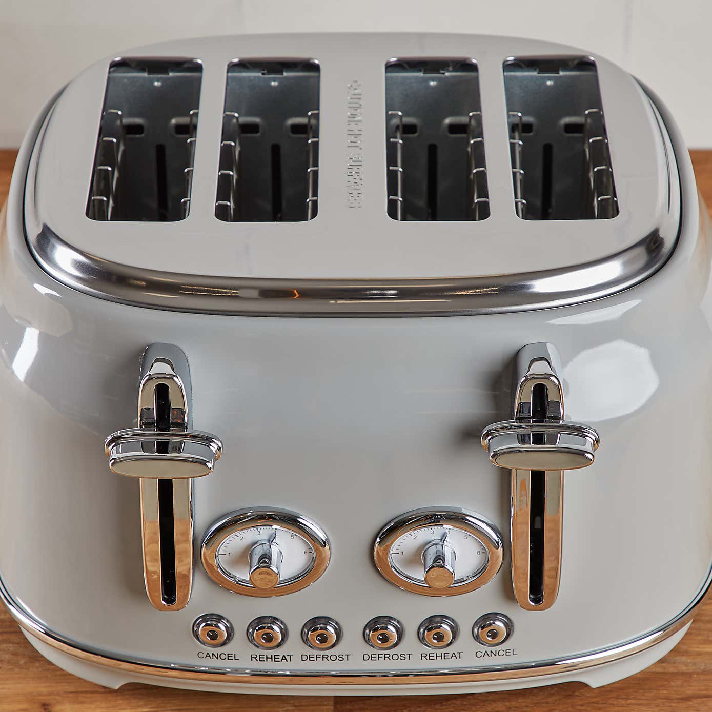 Retro 4 Slice Grey Toaster
