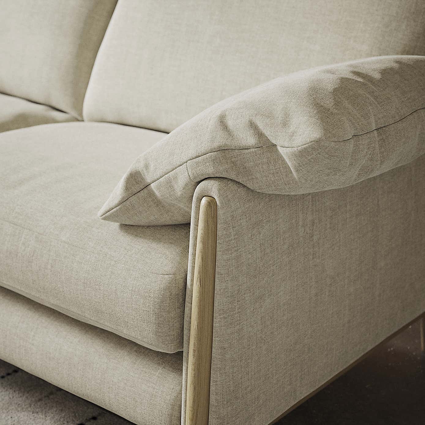 Hector Tonal Plush Chenille 4 Seater Sofa