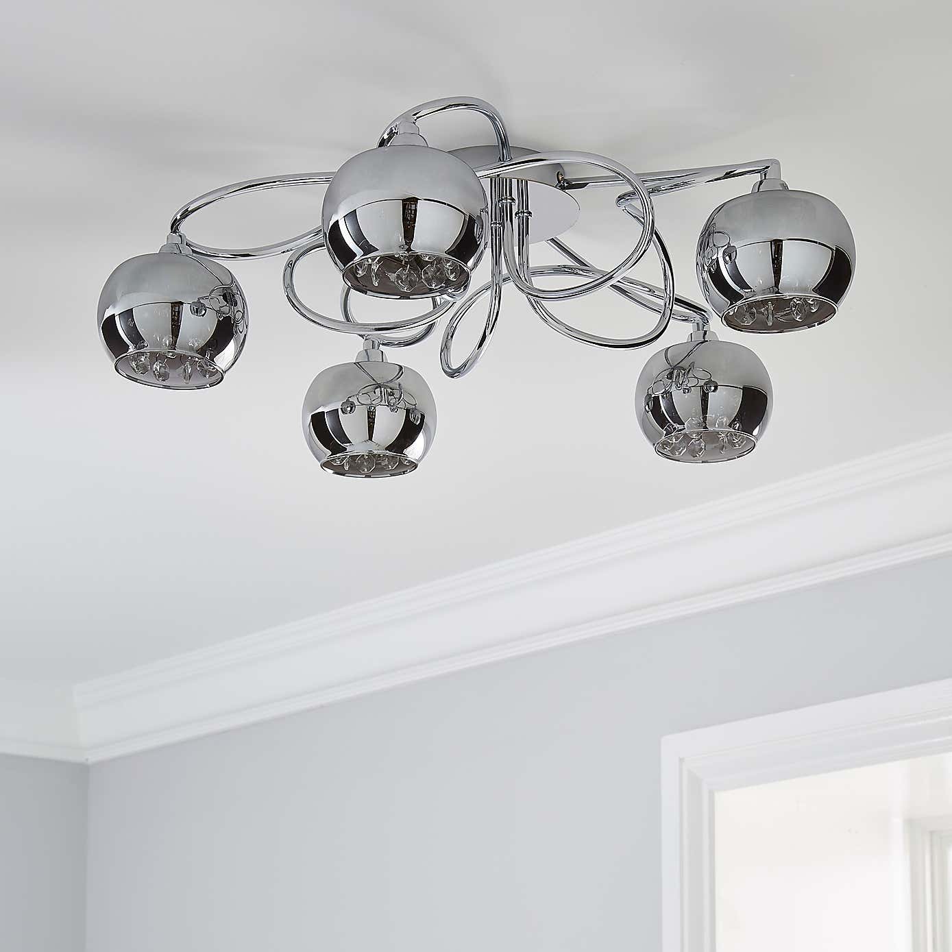 Seychelles 5 Light Flush Ceiling Fitting