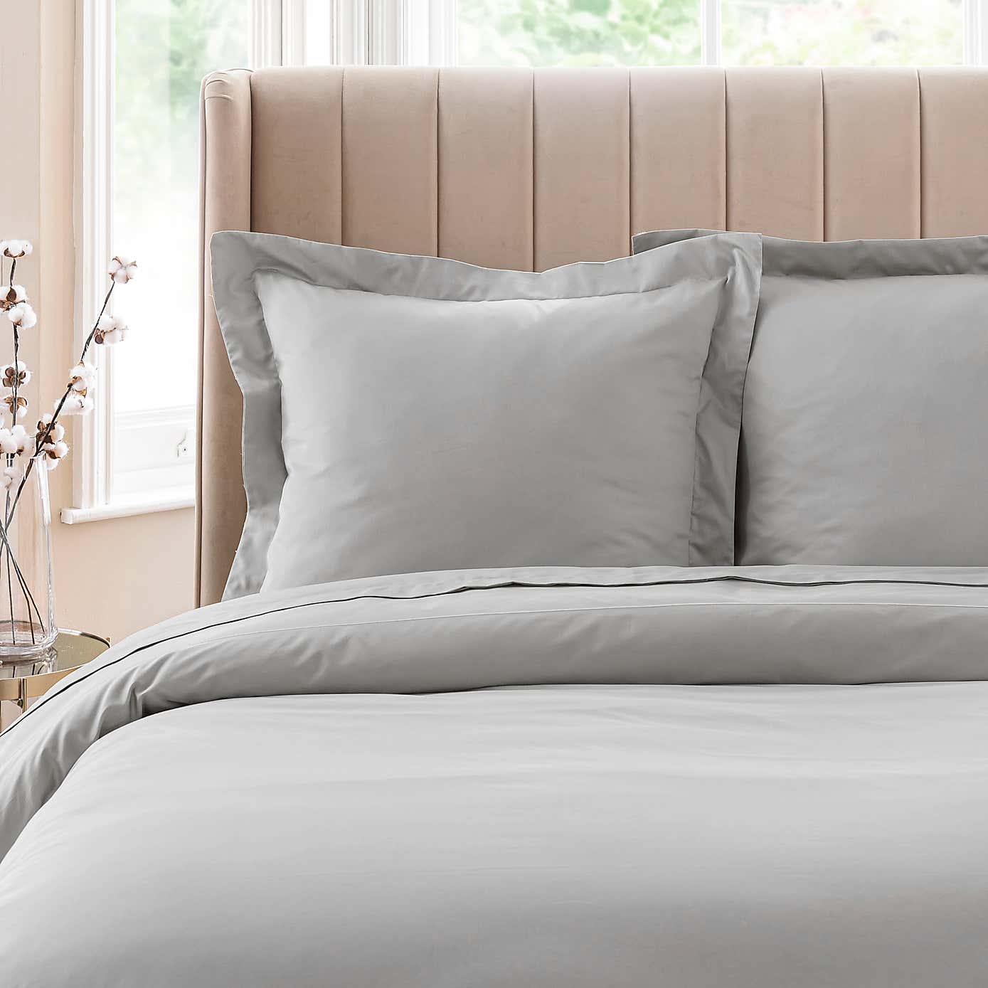 Dorma 300 Thread Count 100% Cotton Sateen Plain Continental Square Pillowcase