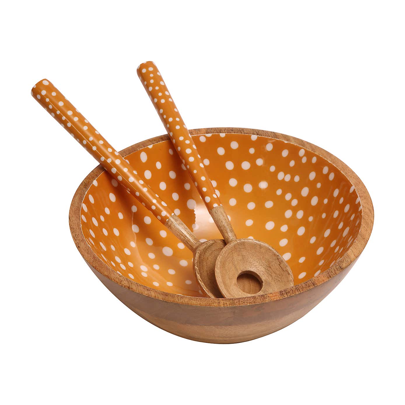 Dexam Sintra Mango Wood Spotted Salad Bowl