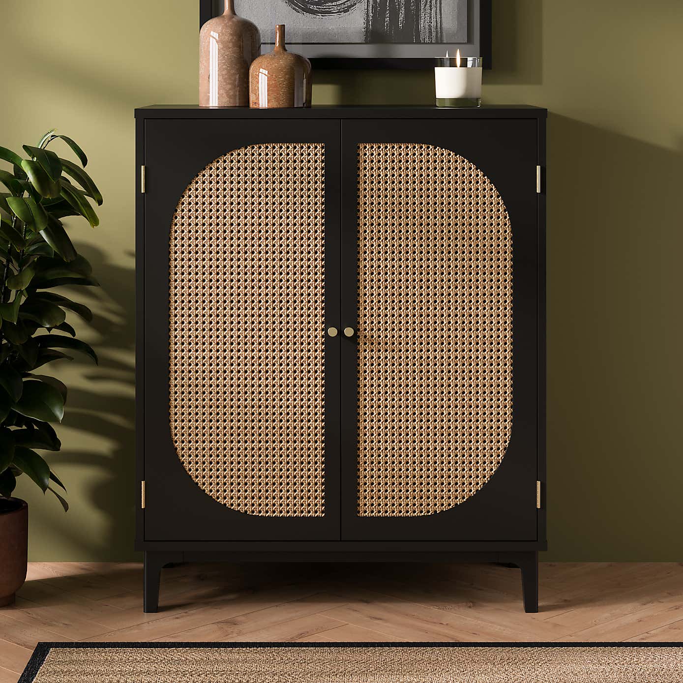 Franco Curve Small Cabinet Black
