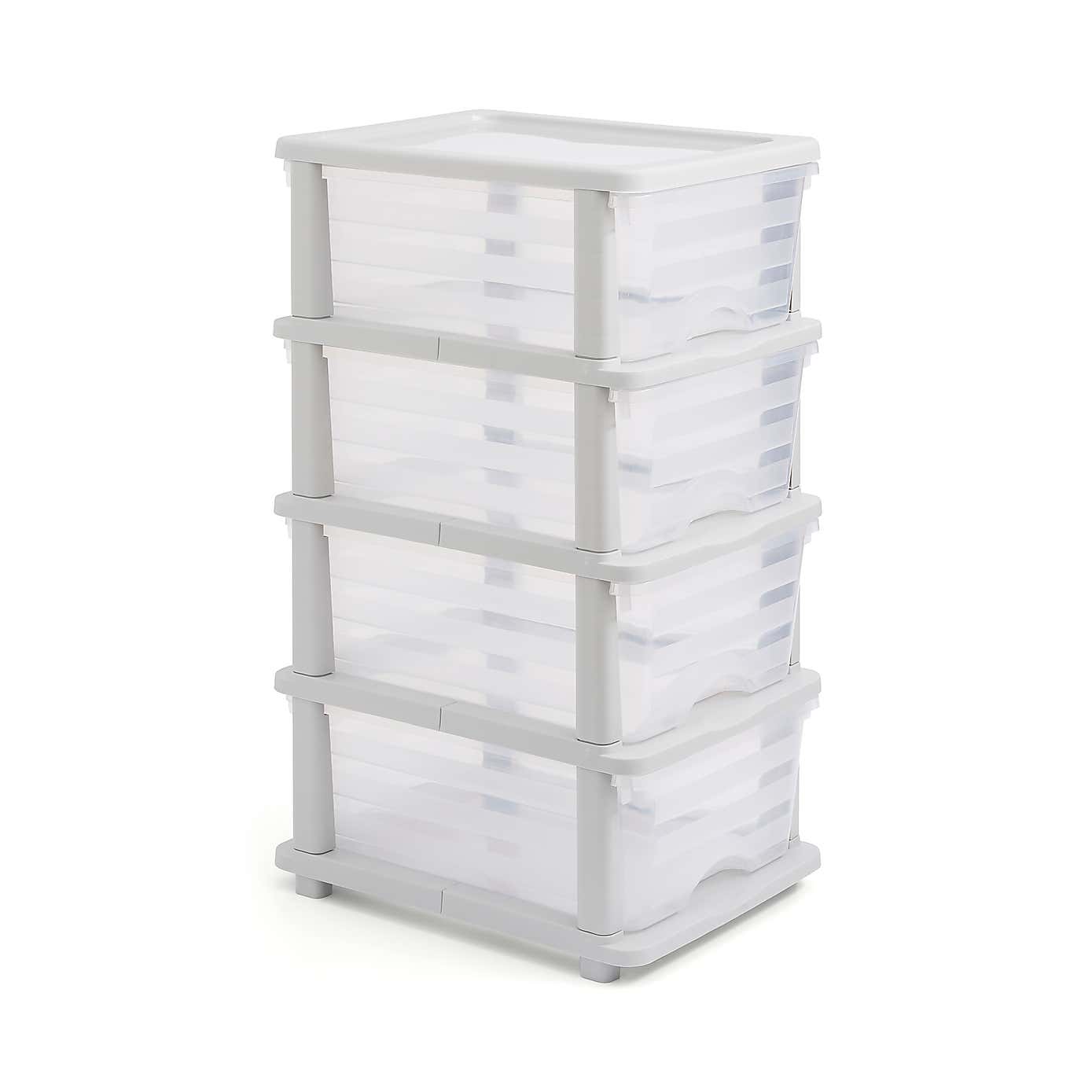 Plastic 4 Drawer Storage Tower Unit
