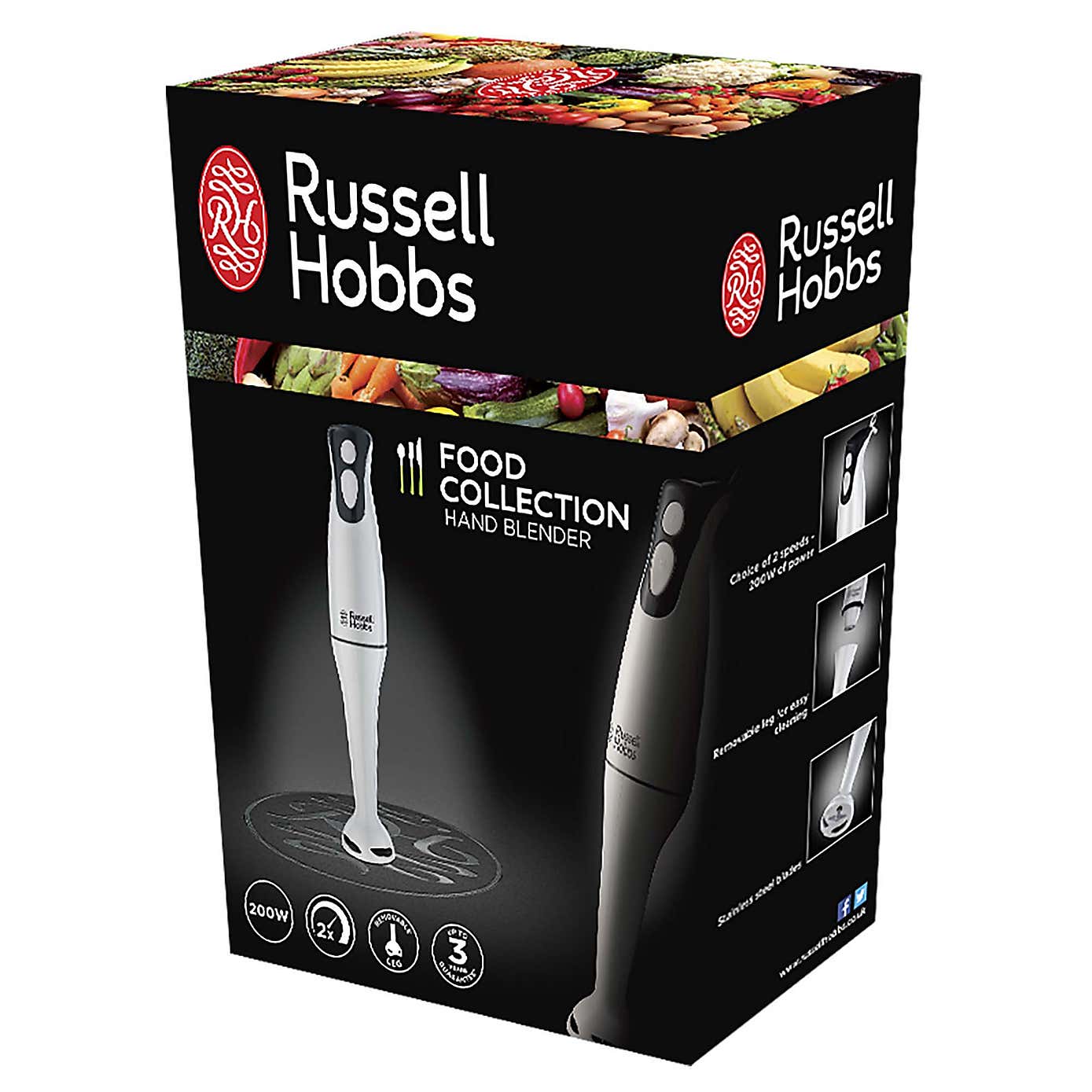 Russell Hobbs Food Collection Stainless Steel White Hand Blender