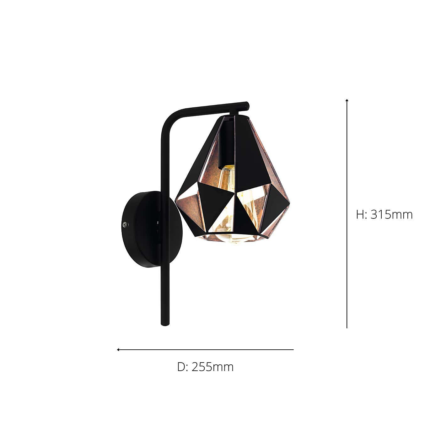 EGLO Carlton Art Deco Geometric Wall Light