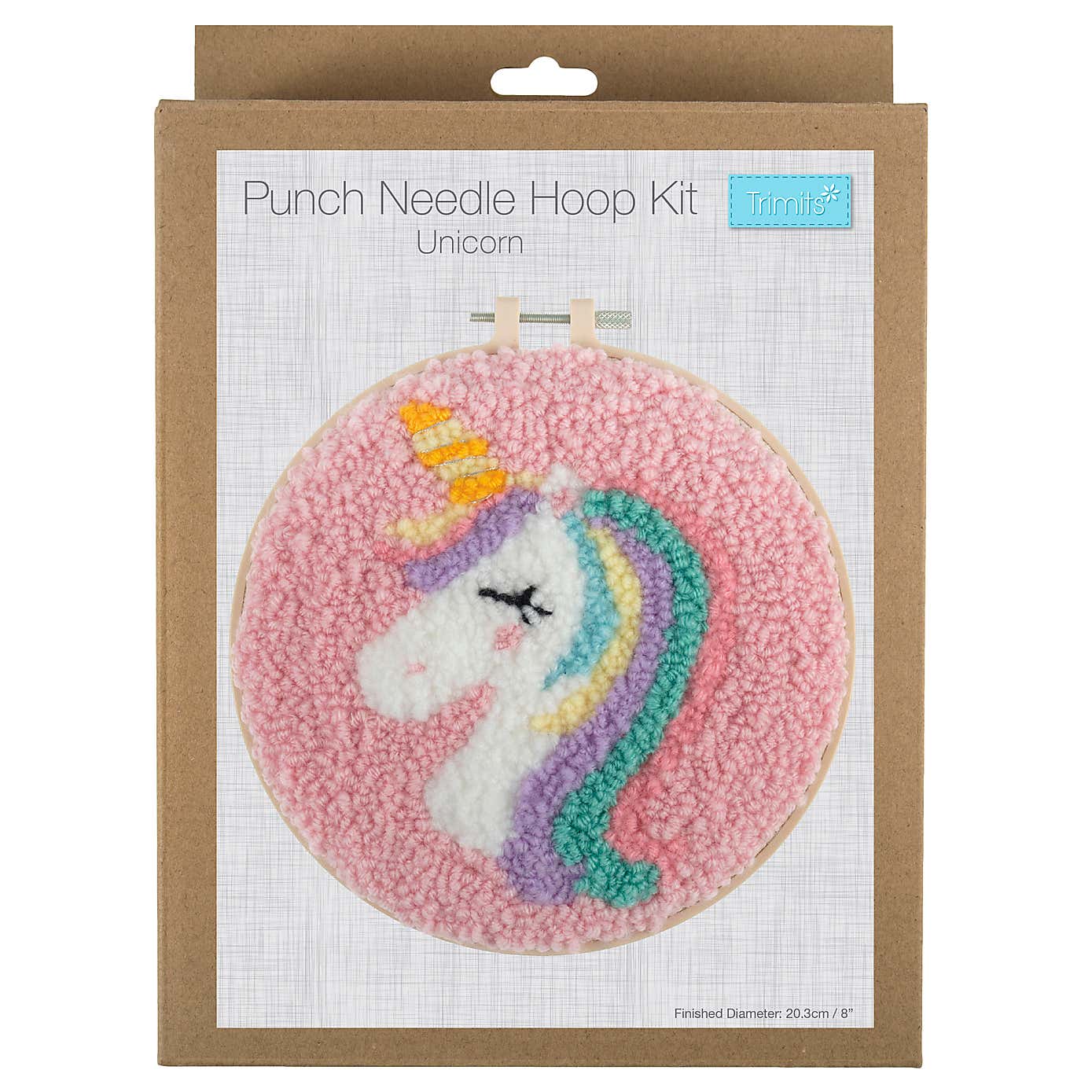Punch Needle Kit Yarn and Hoop Unicorn