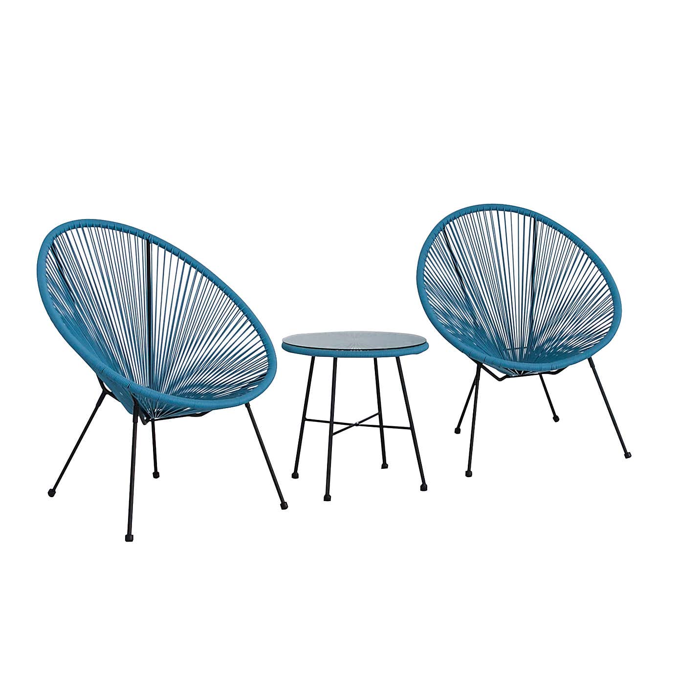 Monaco Blue Egg Chair Set