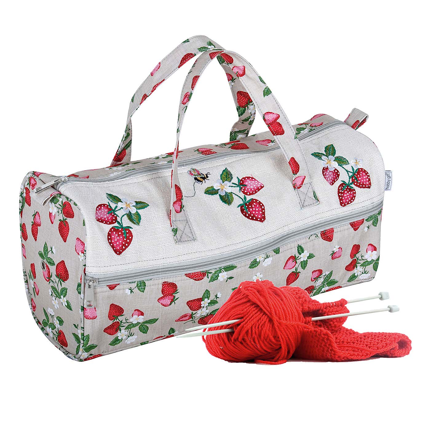 Hobby Gift Strawberry Greenhouse Embroidered Knitting Bag