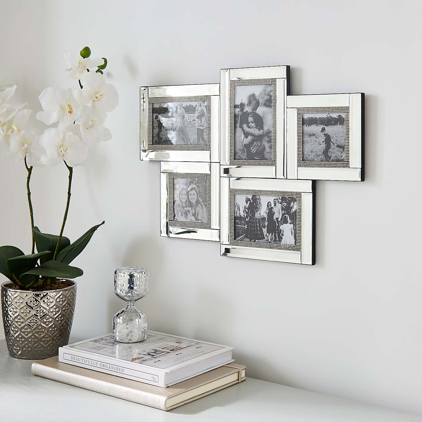 Diamonte Mirrored Multi Photo Frame