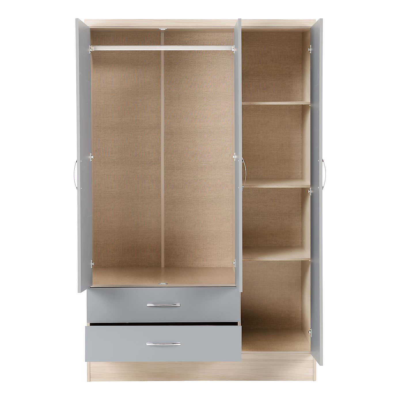 Nevada White Triple Drawer Wardrobe