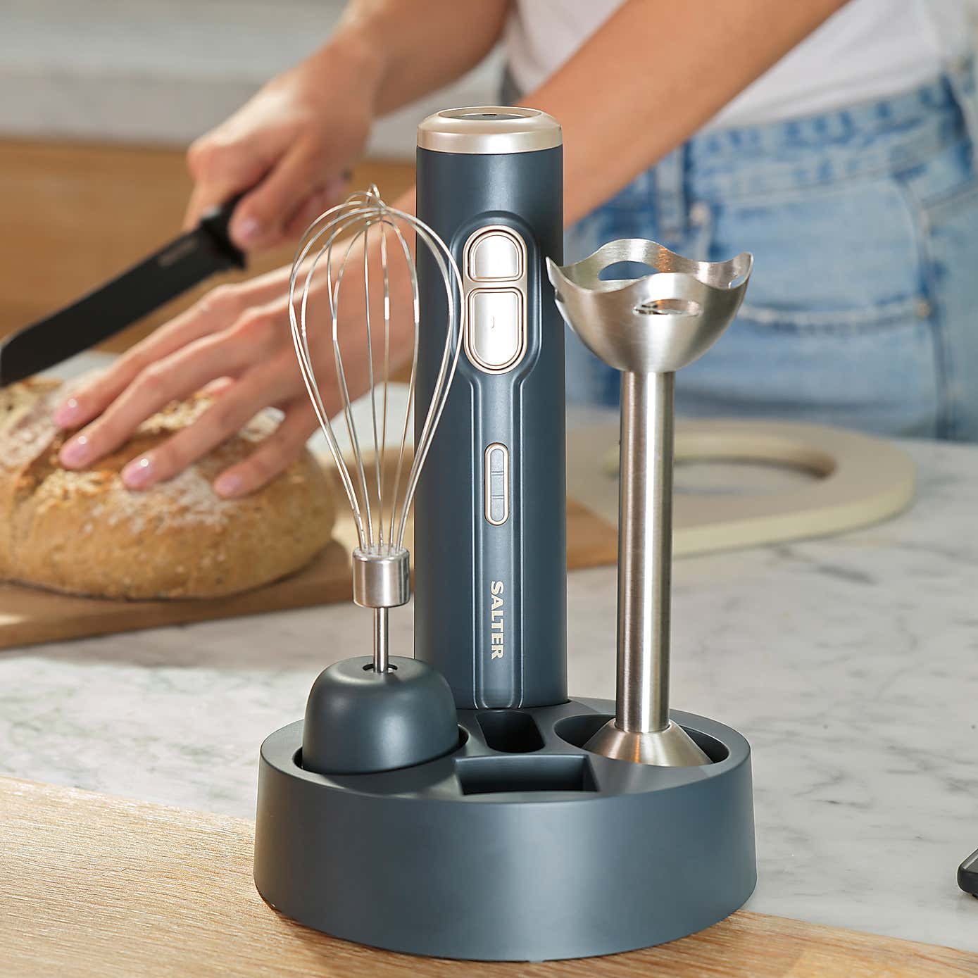 Salter Cordless 2 in 1 Blender Grey