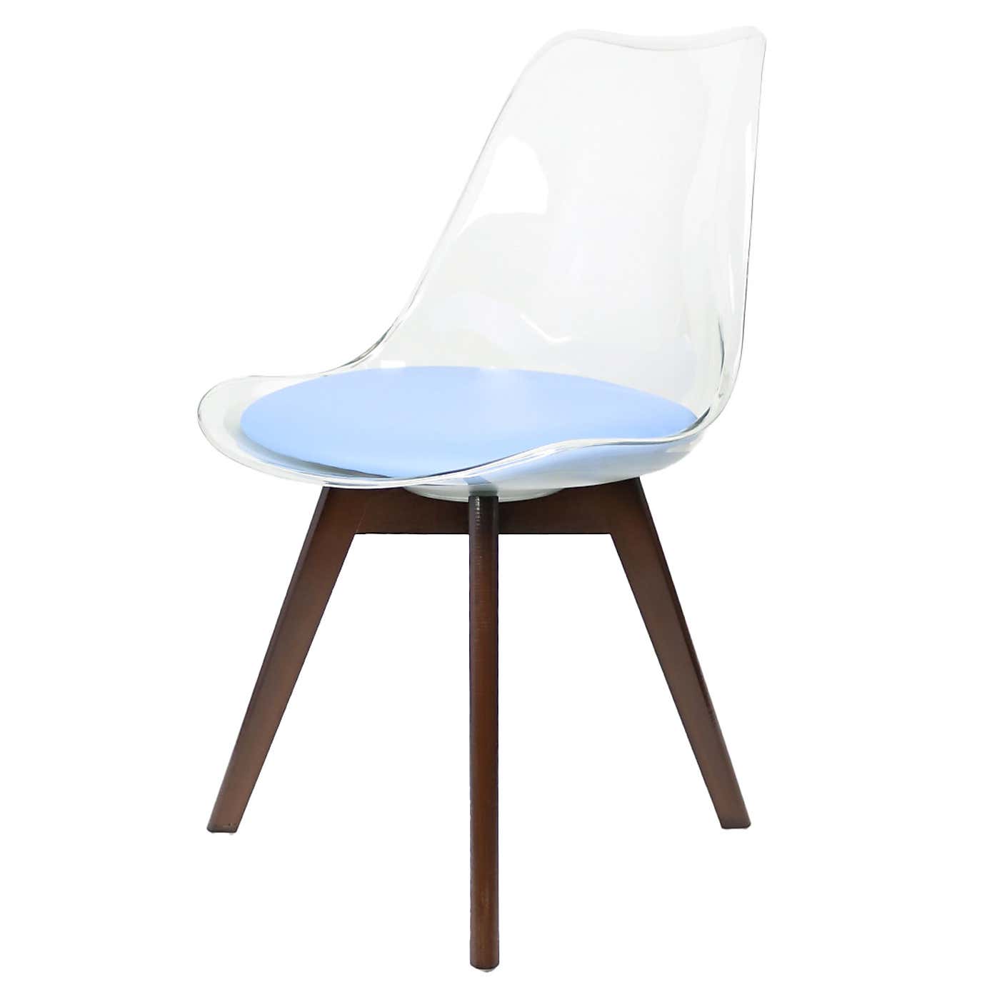 Fusion Living Soho Clear Plastic Dining Chair with Squared Legs