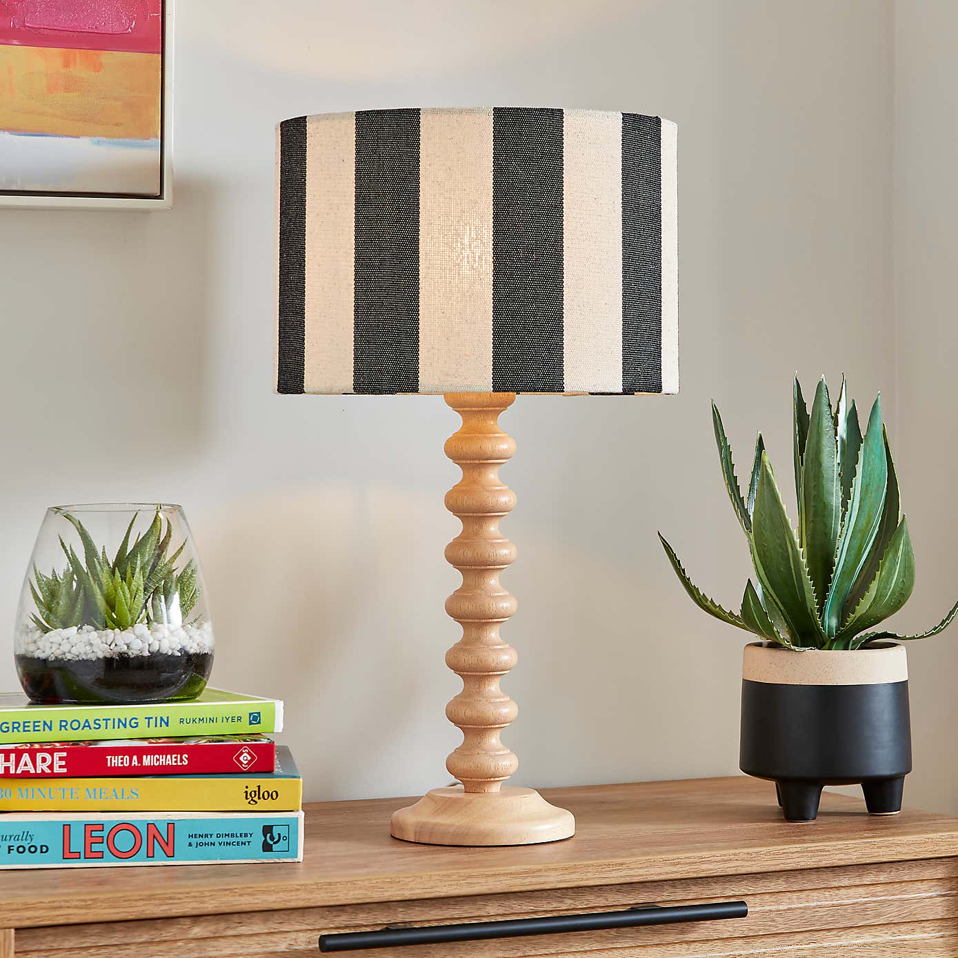 Beatrice Stripe Drum Lamp Shade
