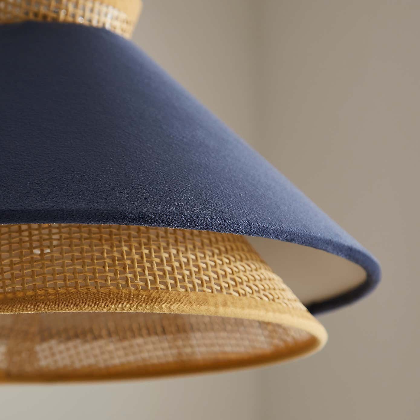 Phuket Recycled Velvet Rattan Lamp Shade