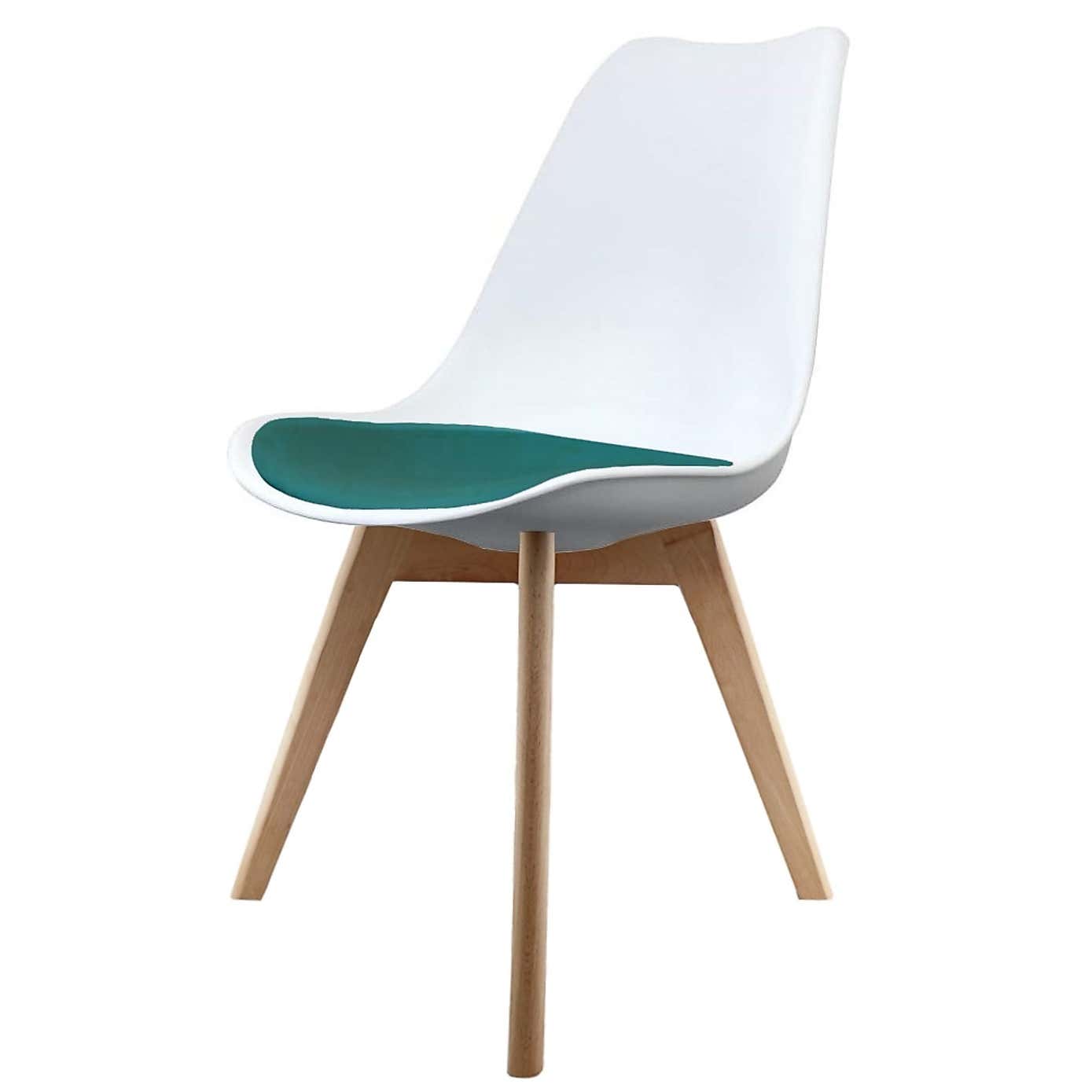 Fusion Living Soho White Plastic Dining Chair with Squared Legs