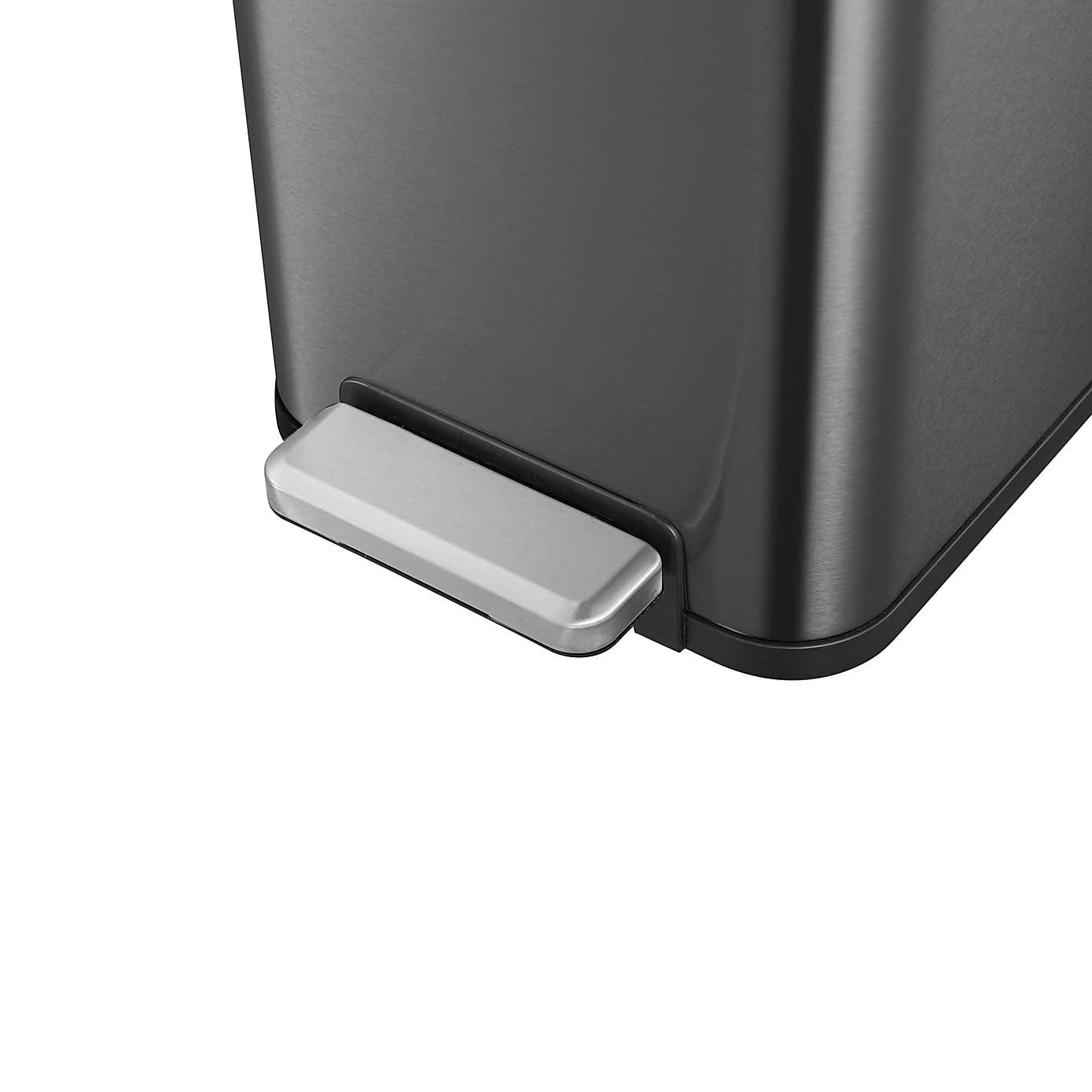 EKO X Cube 45L Titanium Grey Steel Pedal Bin