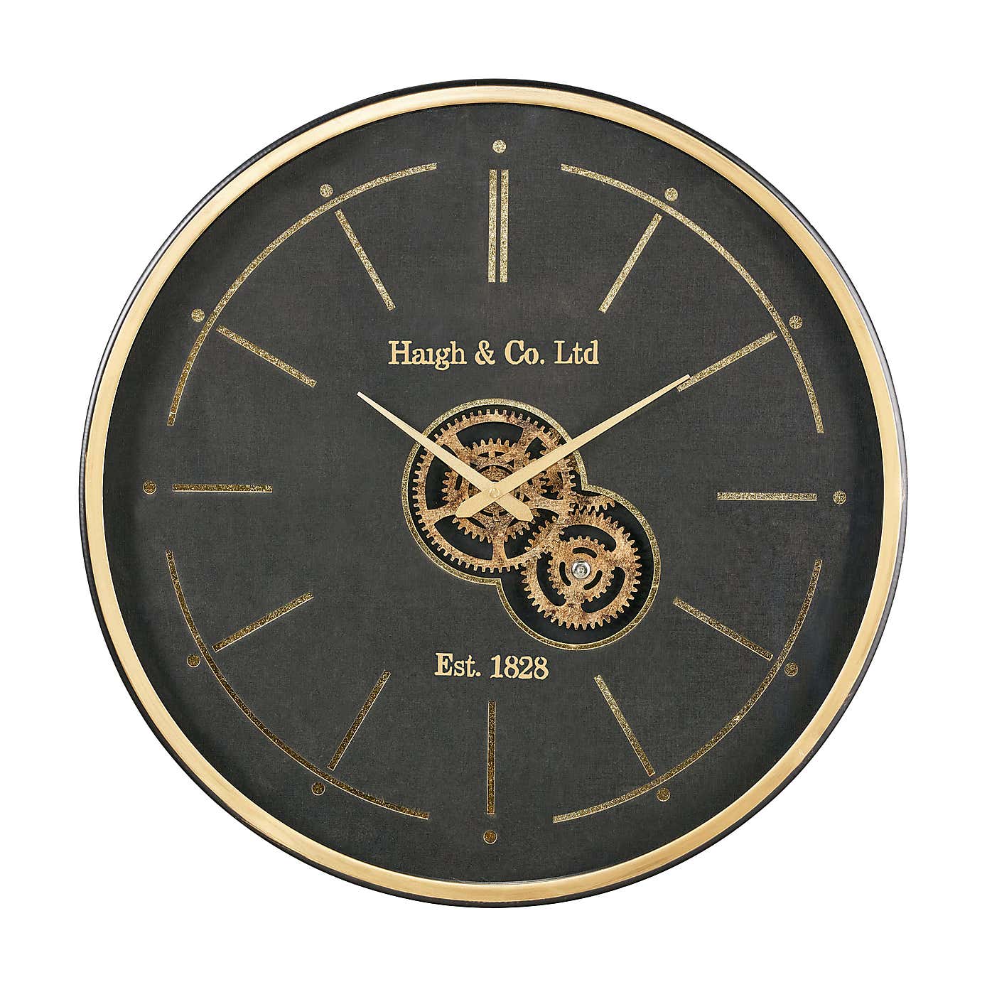 Central Metal Cog Wall Clock