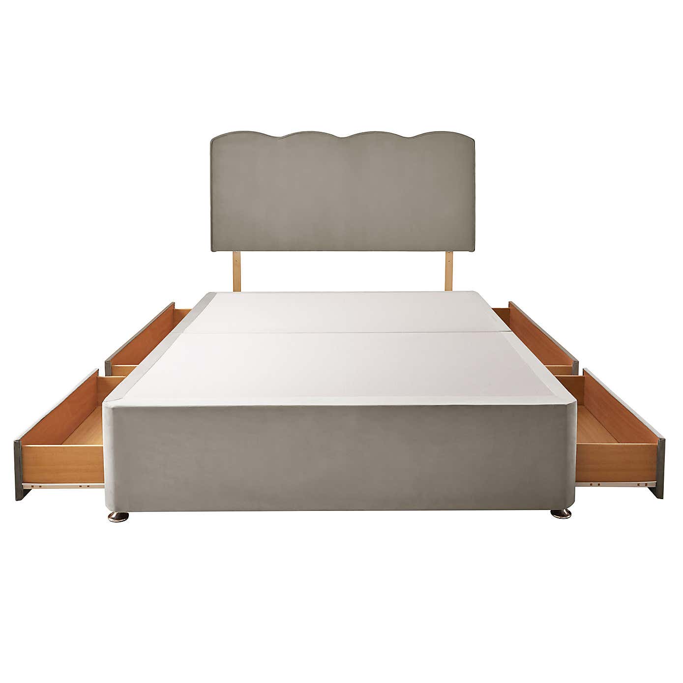 Silentnight 2 Drawer Divan Bed With Velvet Wave Headboard