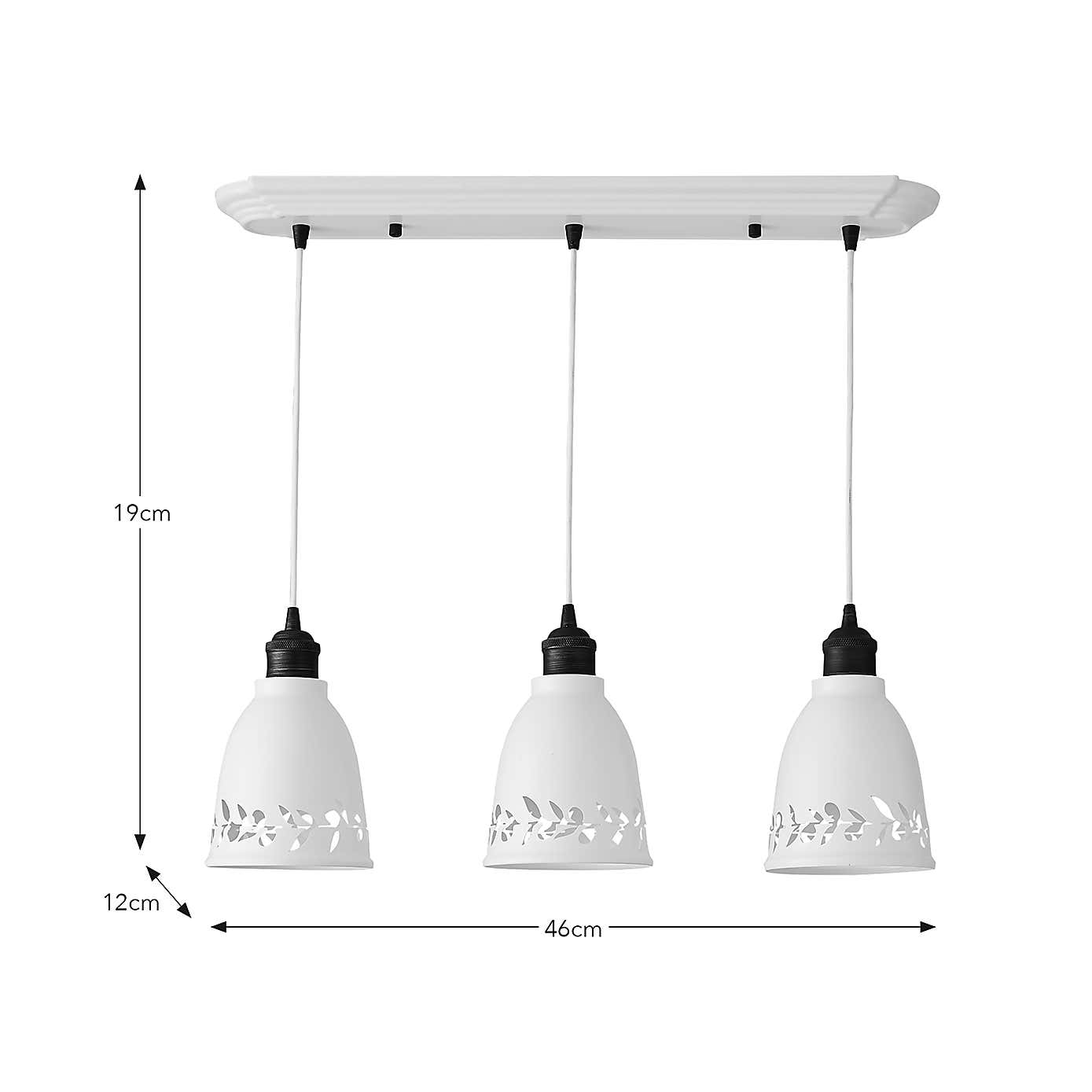 Churchgate Arthingworth Industrial 3 Light Diner Bar