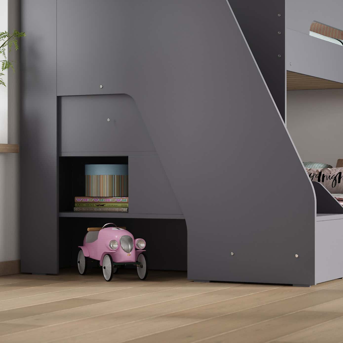 Slick Staircase Triple Bunk Bed