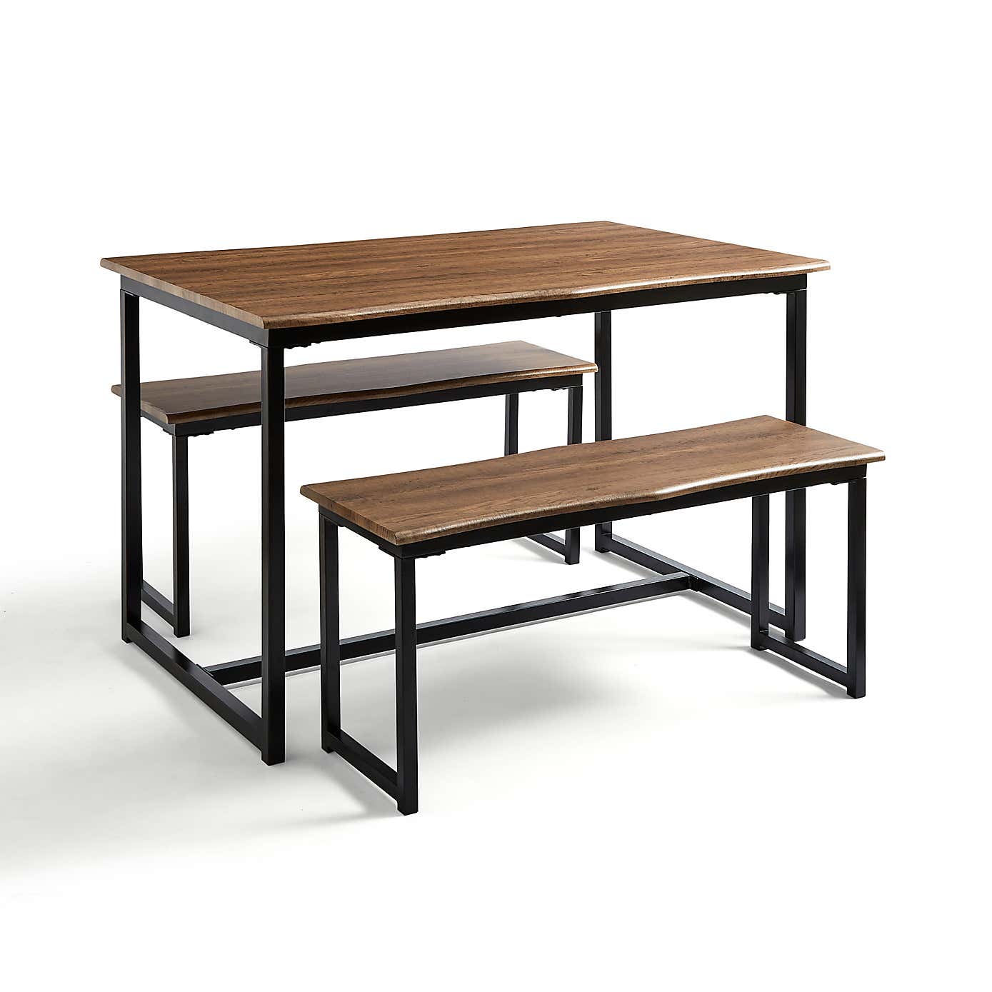 Ronan Wave Edge Dining Table and Bench Set