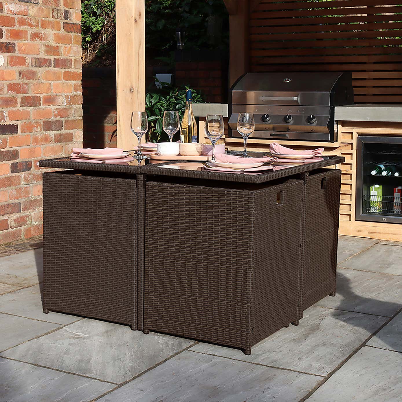 A.Mir Nevada 4 Seater Outdoor Cube Dining Set