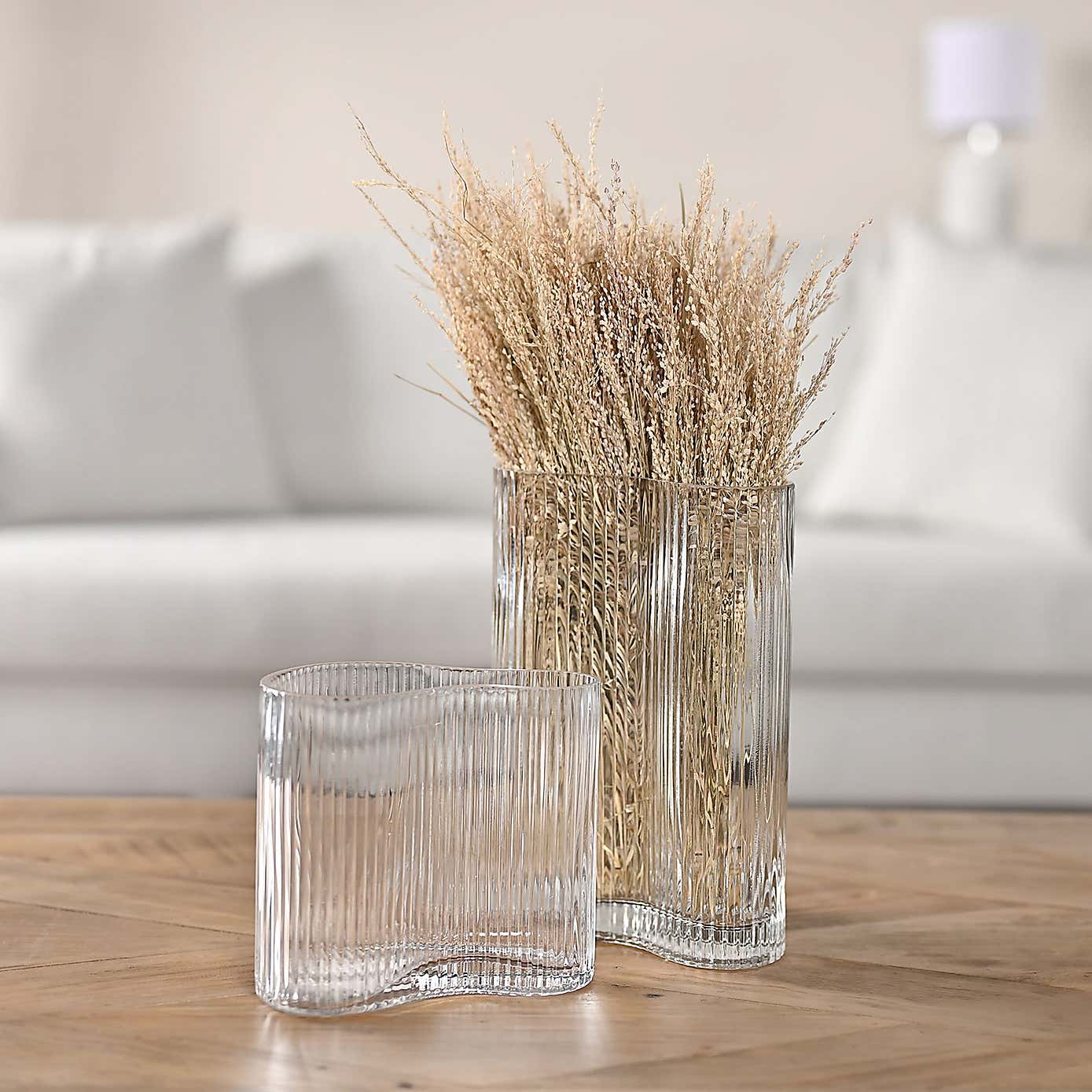 Hestia Ribbed Glass Vase