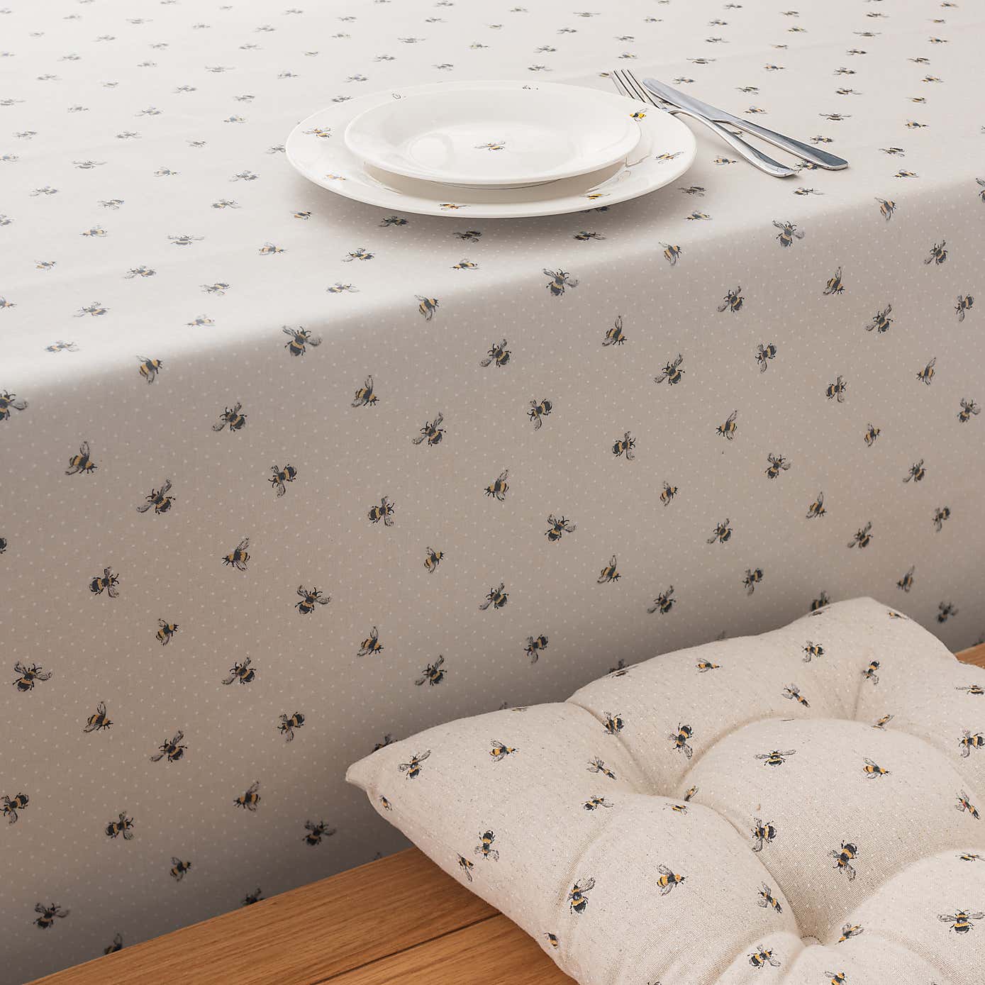 By the Metre Bees PVC Natural