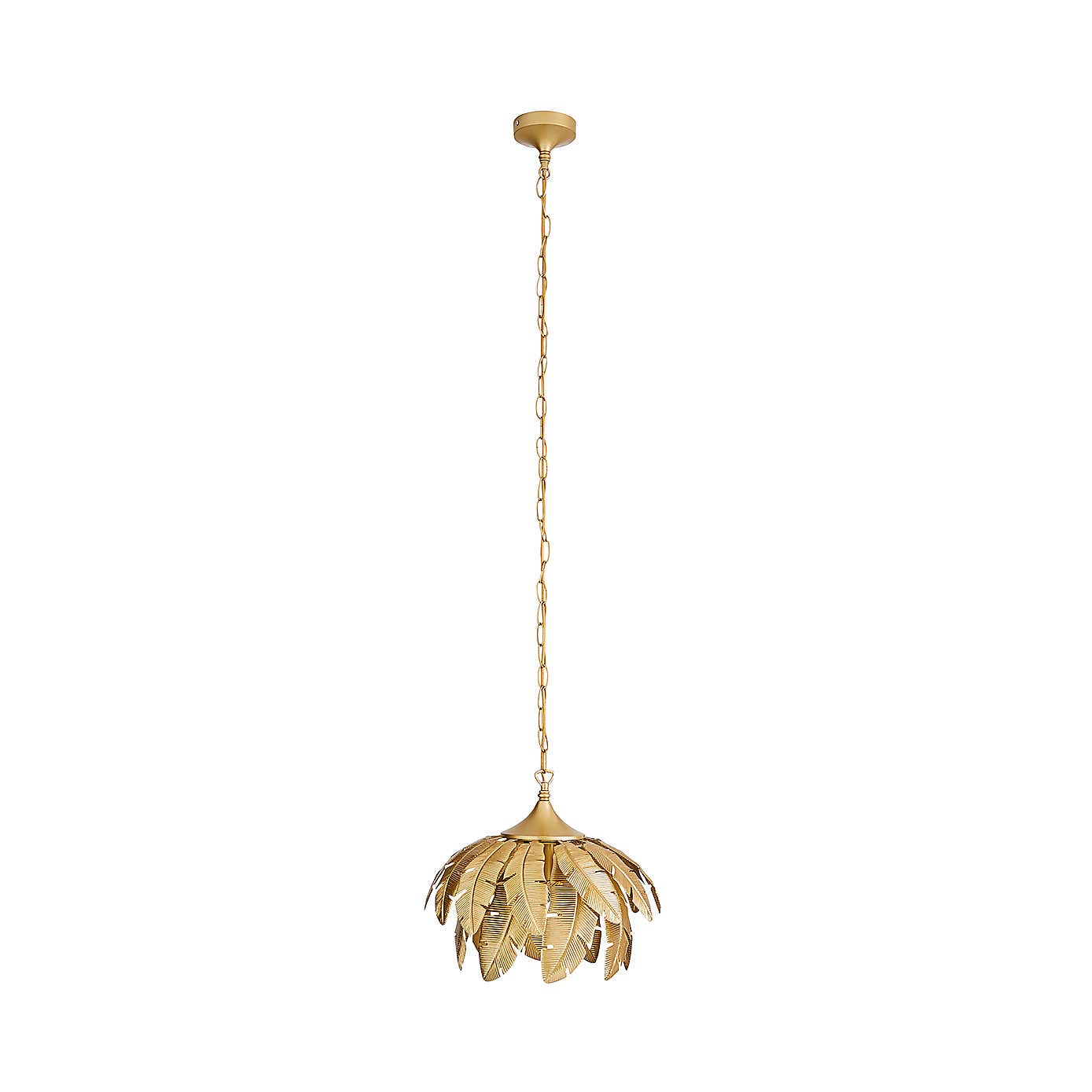 Farrah Palm Leaf Ceiling Fitting Gold
