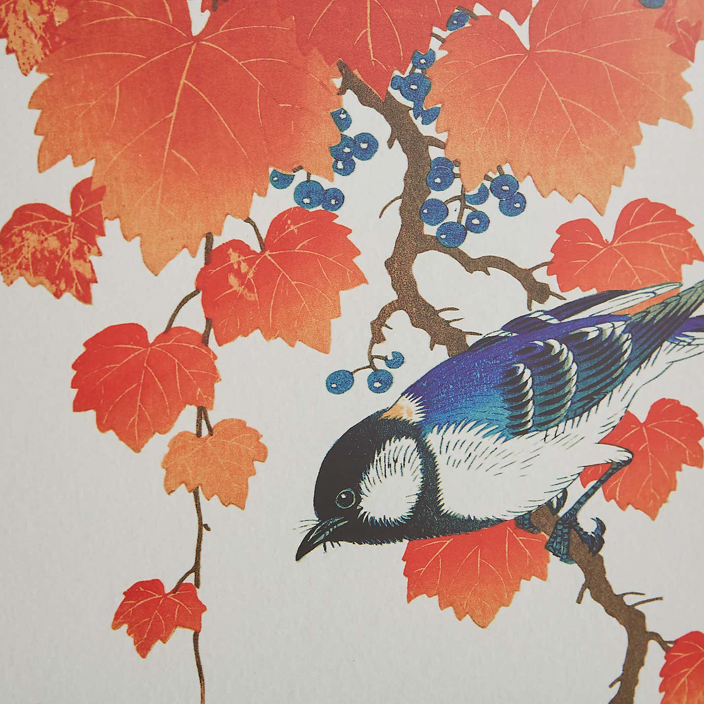 Bird and Red Ivy by Ohara Koson Framed Print