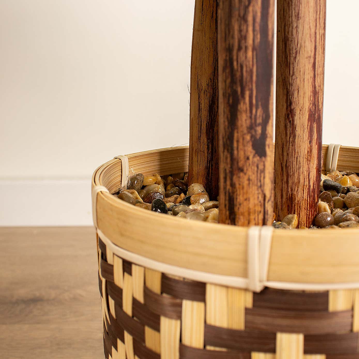 Artificial Fiddle Leaf Fig in Bamboo Plant Pot