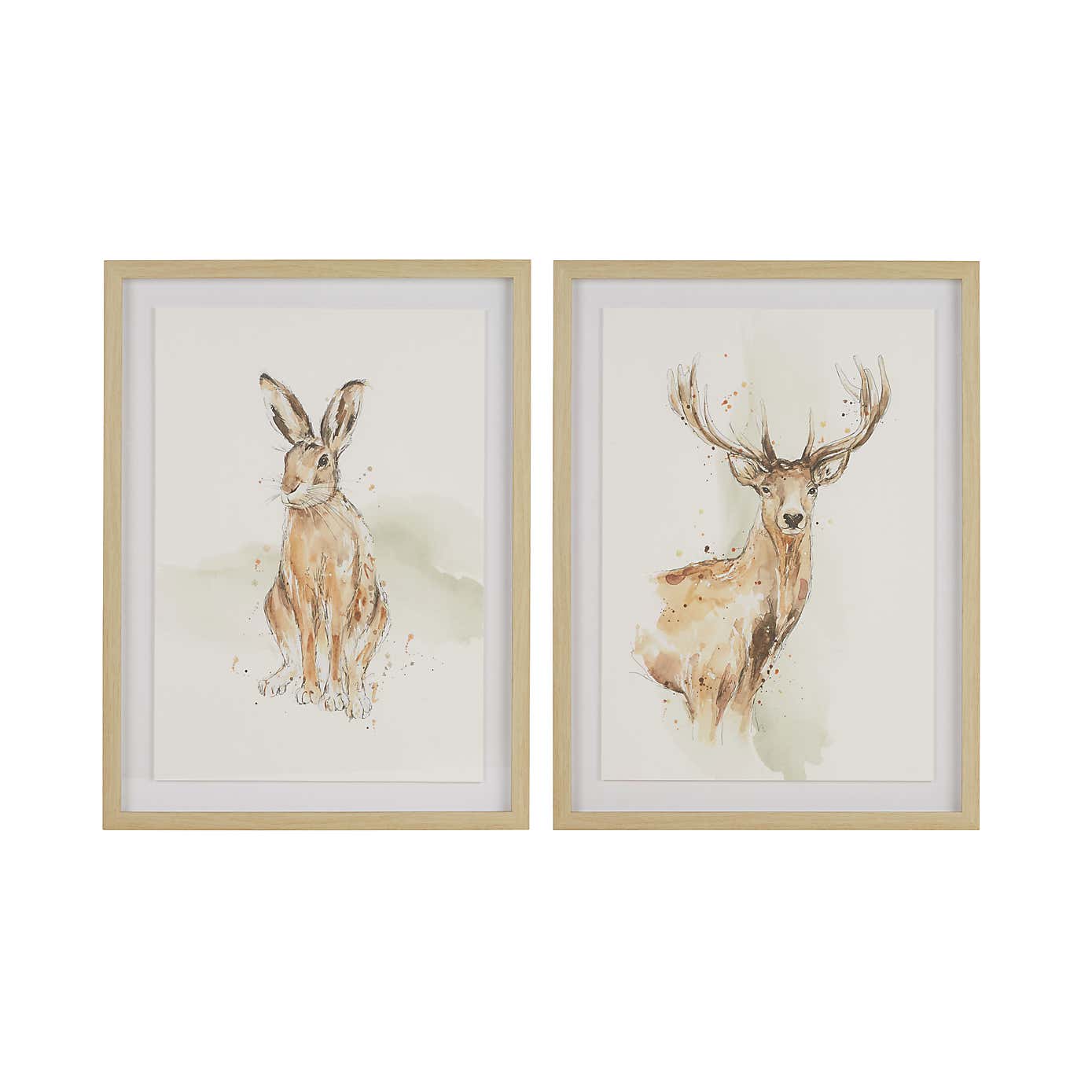 Set of 2 Woodland Animals Framed Print