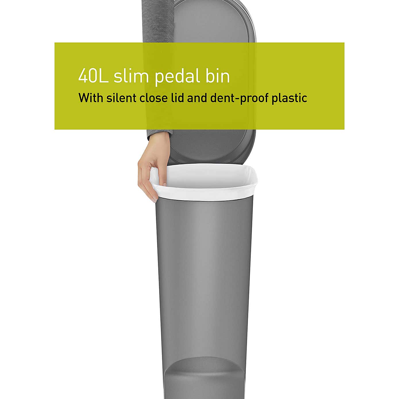 Simple Human 40 Litre Pedal Bin with Liners