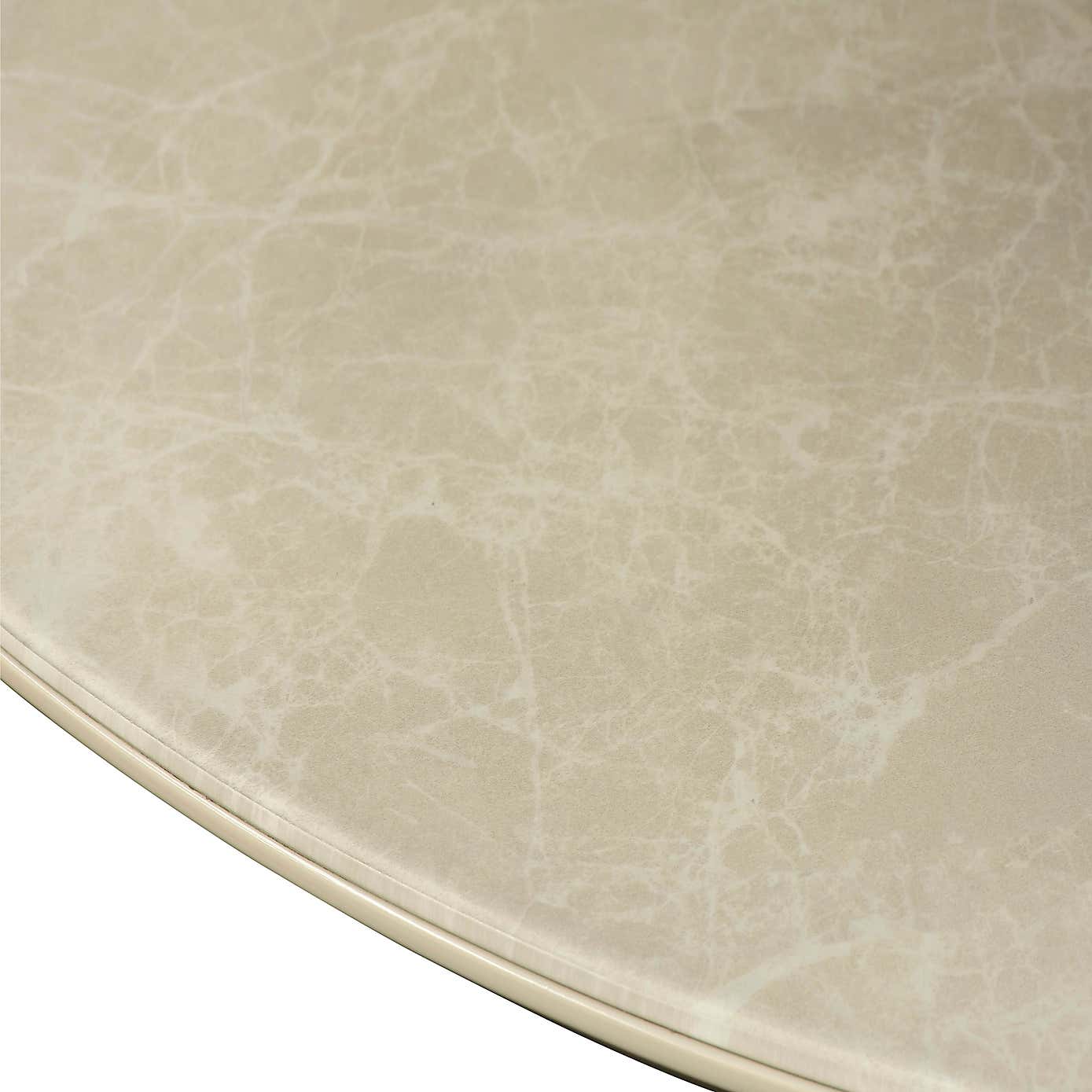 Capri Round 4 Seater Dining Table Marble Effect Glass