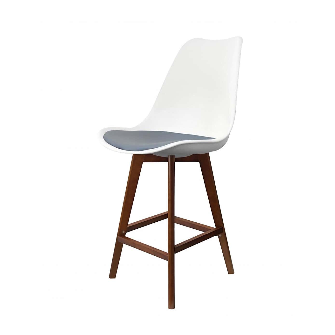 Fusion Living Soho White Plastic Bar Stool