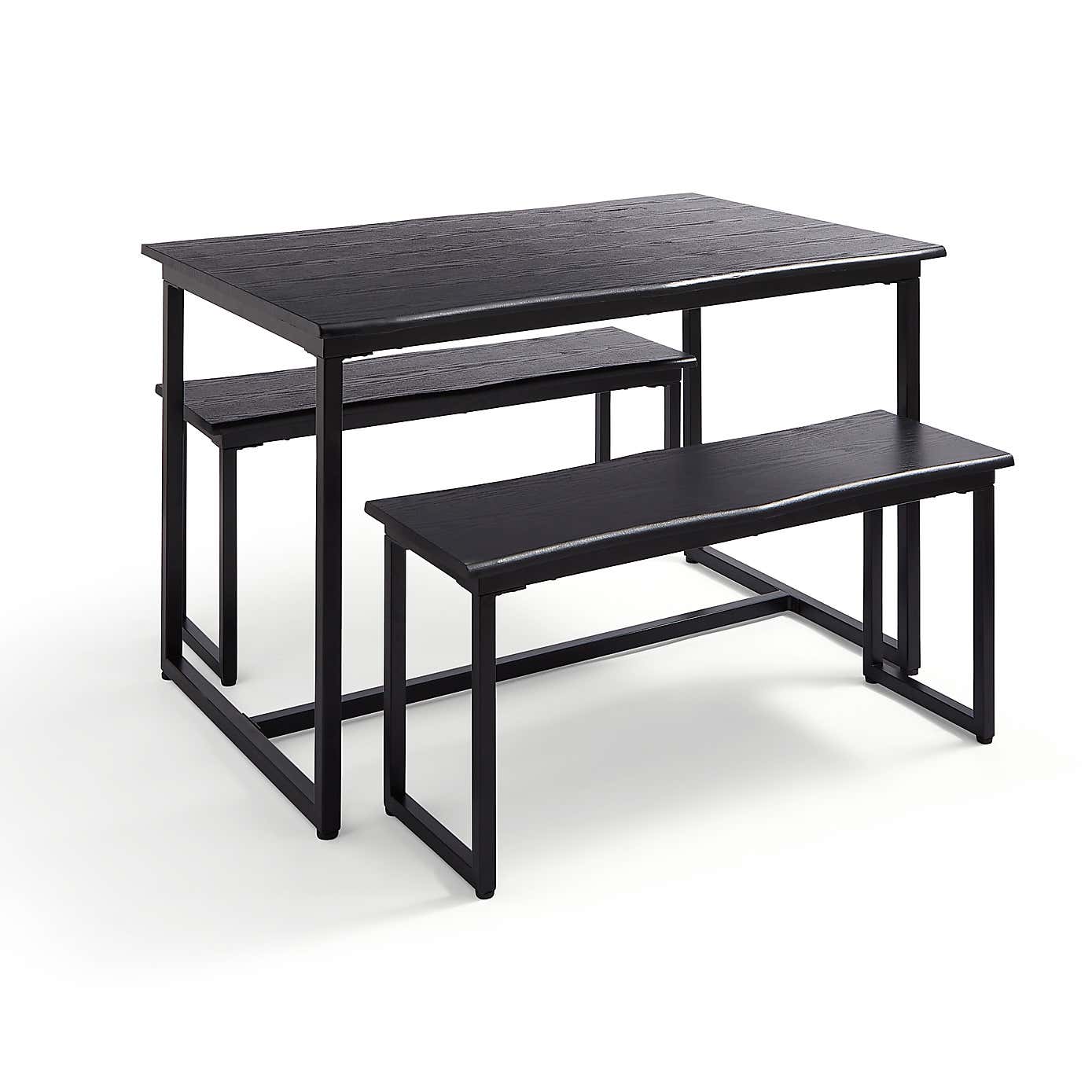 Ronan Wave Edge Dining Table and Bench Set