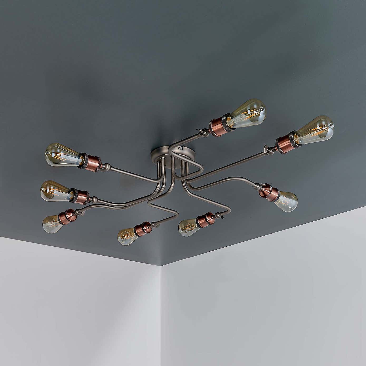 Vogue Eastville 8 Light Semi Flush Ceiling Fitting