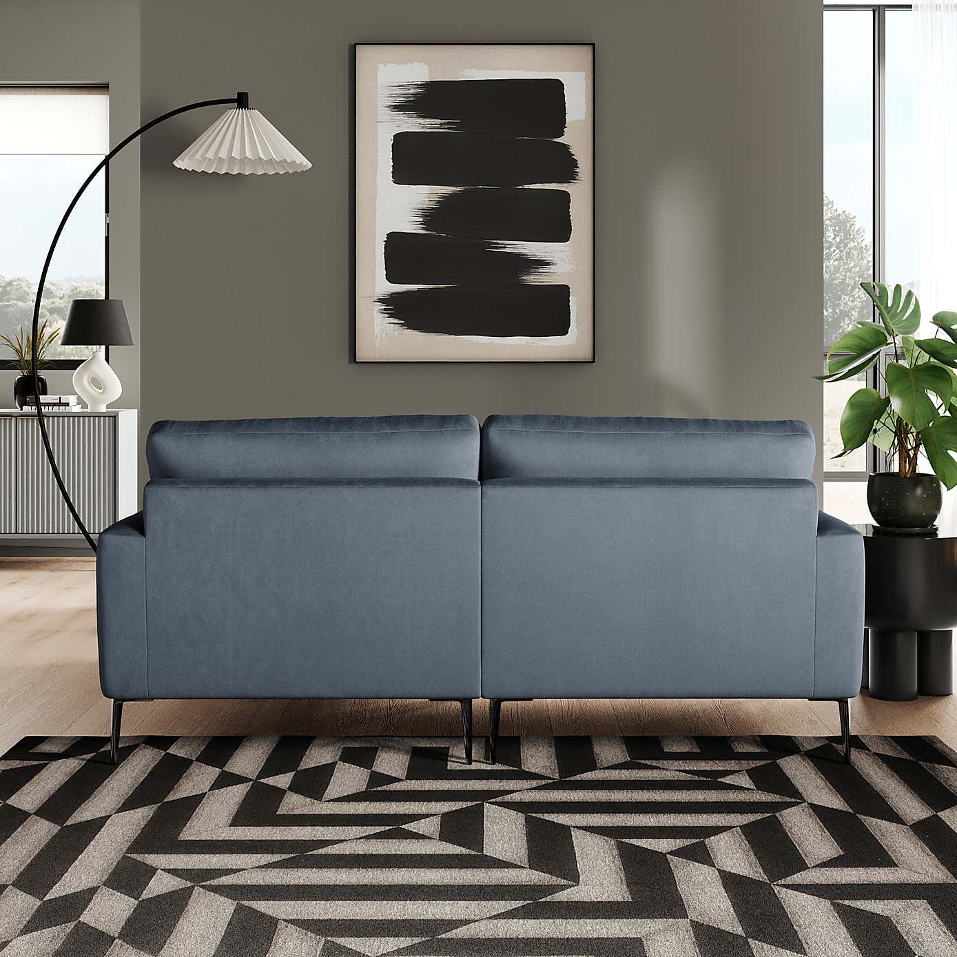 Lawson Matte Plush Velvet Corner Chaise Sofa