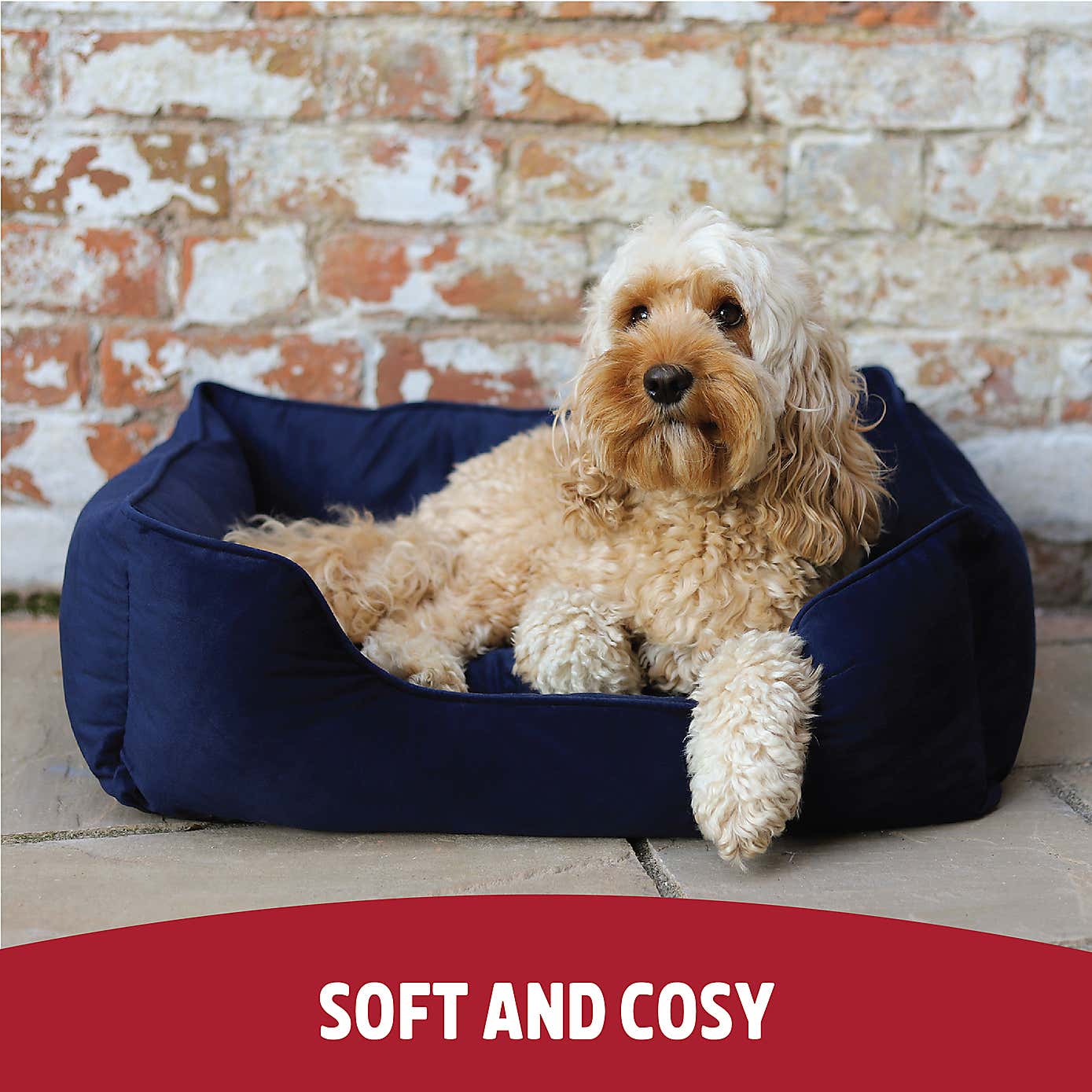 Rosewood Velvet Sqaure Pet Bed