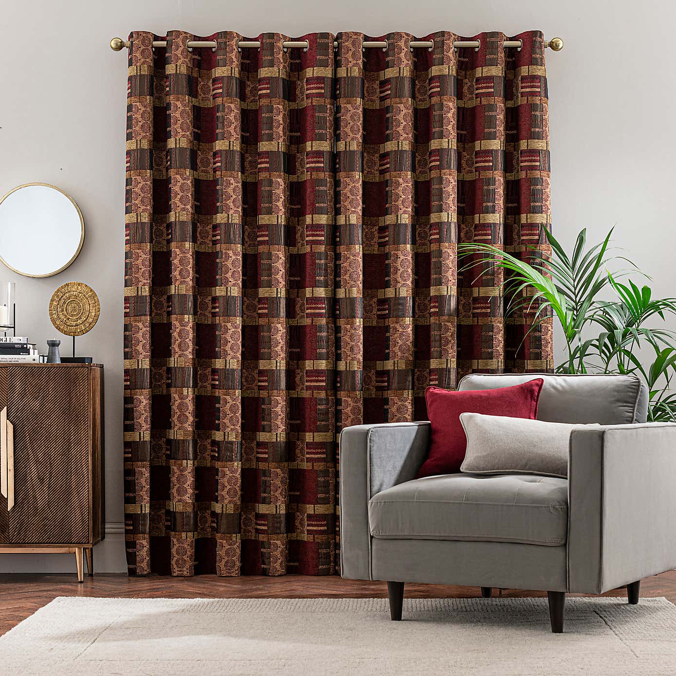 Prague Chenille Eyelet Curtains