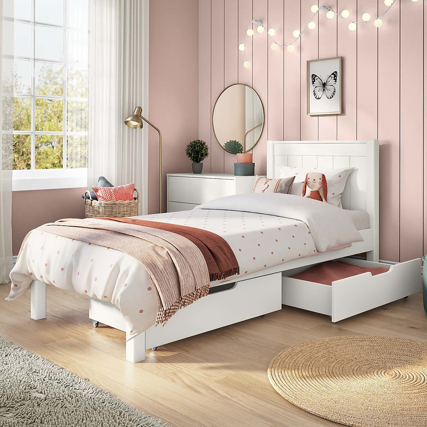 Stompa Classic Low End Bed with 2 Underbed Drawers