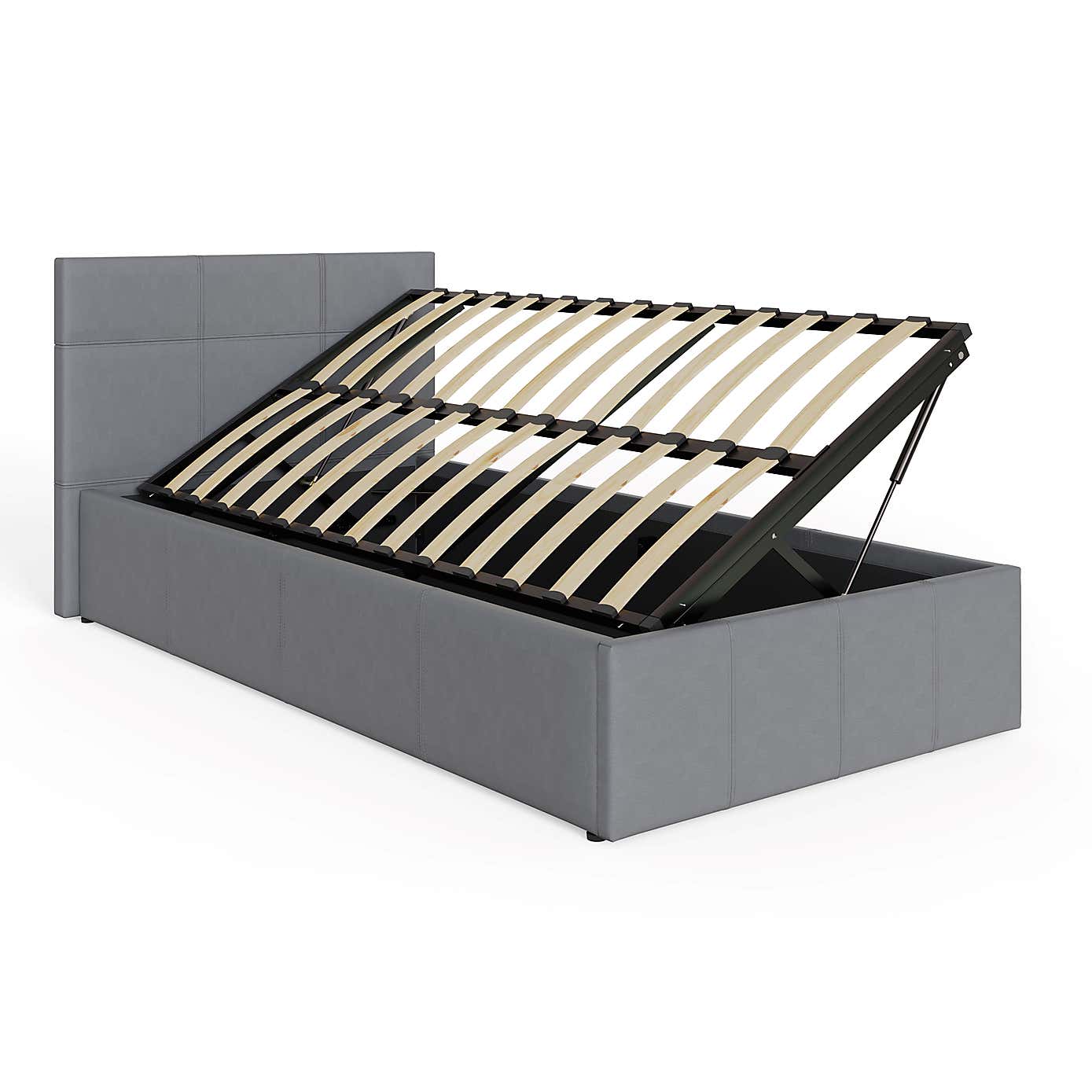 Side Lift Ottoman Bed Frame, Faux Leather