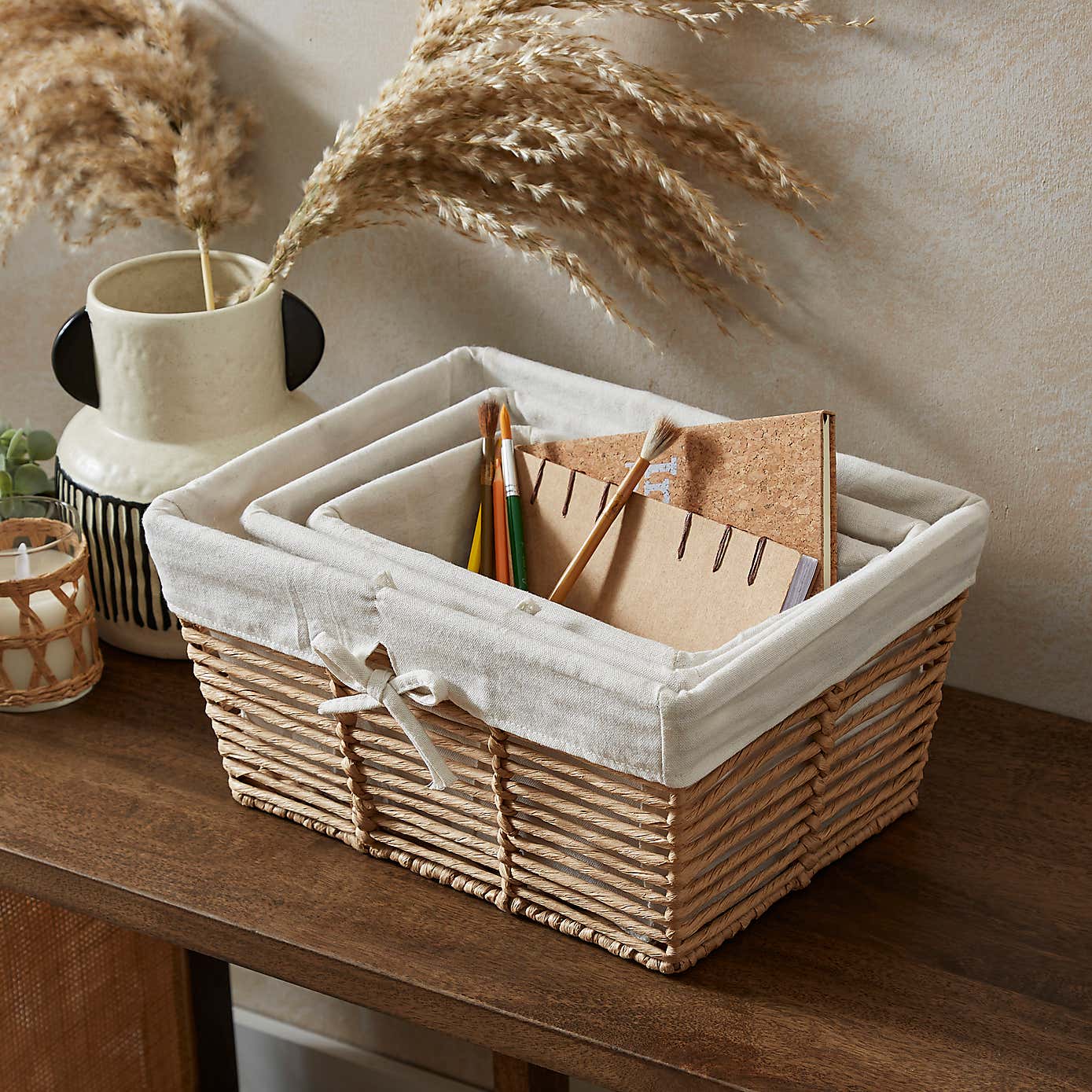 Set of 3 Rectangle Purity Baskets