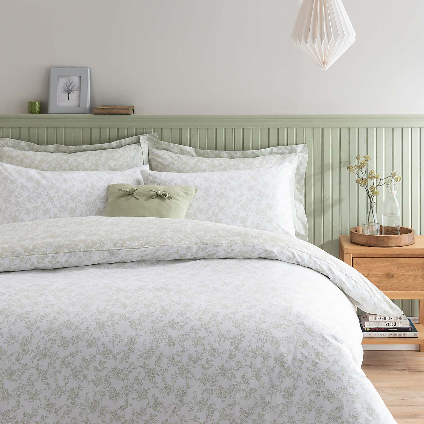 Bexley Floral Sage Duvet Cover and Pillowcase Set