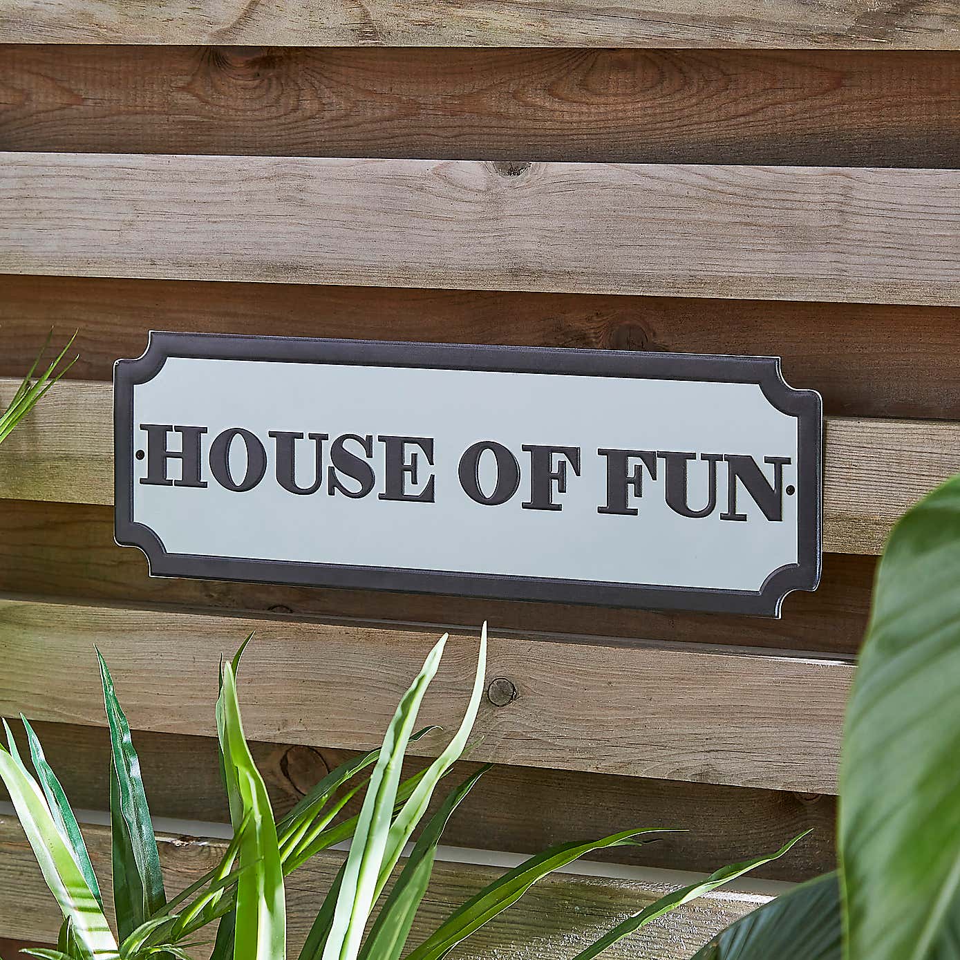 Indoor Outdoor House of Fun Metal Plaque