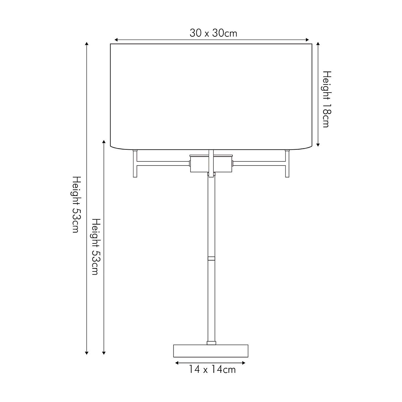 Plaza 3 Light Metal Table Lamp